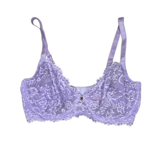 Savage X Fenty Other - Savage X Fenty Purple Floral Unlined Lace Underwire Bra – Size 36DD